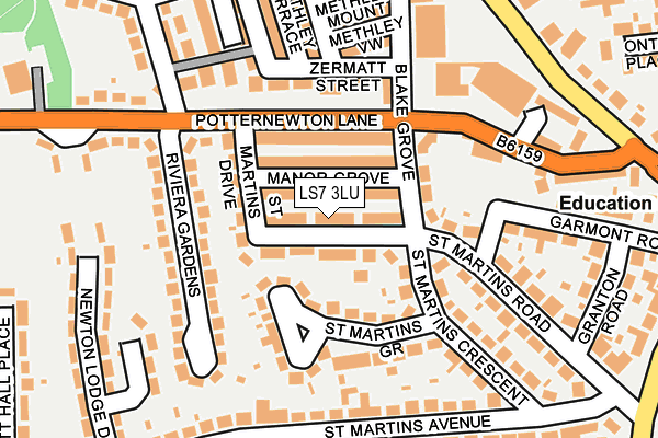LS7 3LU map - OS OpenMap – Local (Ordnance Survey)