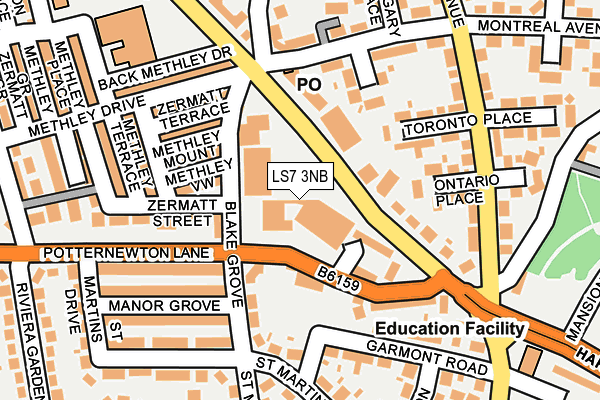 LS7 3NB map - OS OpenMap – Local (Ordnance Survey)