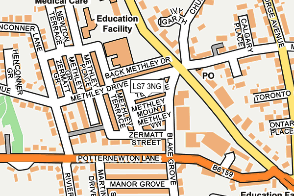 LS7 3NG map - OS OpenMap – Local (Ordnance Survey)