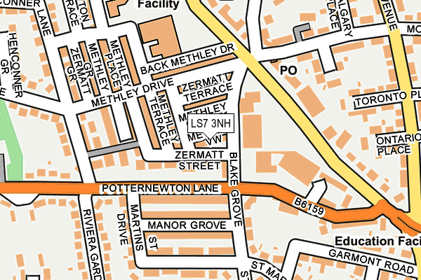 LS7 3NH map - OS OpenMap – Local (Ordnance Survey)