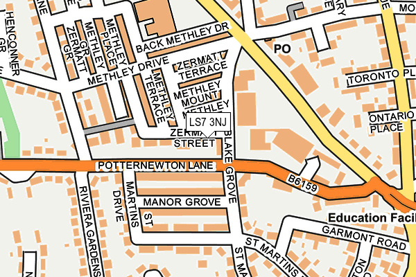 LS7 3NJ map - OS OpenMap – Local (Ordnance Survey)