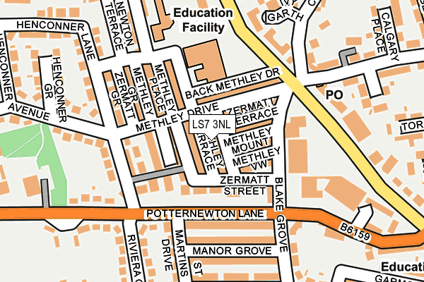 LS7 3NL map - OS OpenMap – Local (Ordnance Survey)