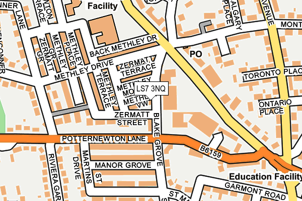 LS7 3NQ map - OS OpenMap – Local (Ordnance Survey)