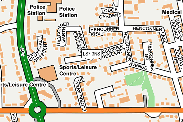 LS7 3NS map - OS OpenMap – Local (Ordnance Survey)