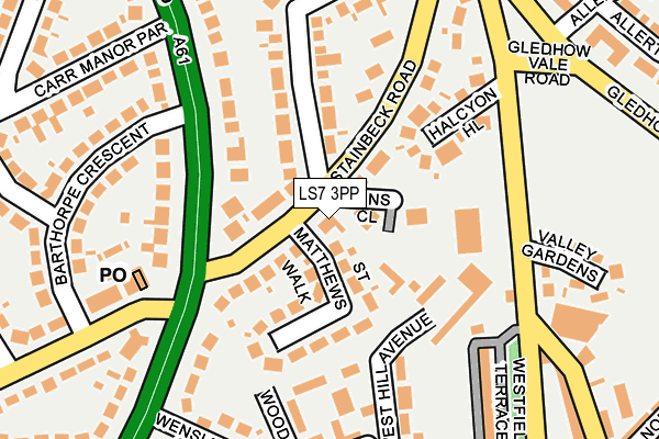 LS7 3PP map - OS OpenMap – Local (Ordnance Survey)