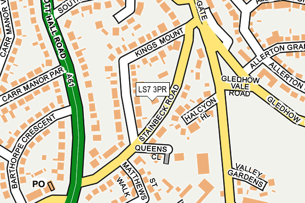 LS7 3PR map - OS OpenMap – Local (Ordnance Survey)