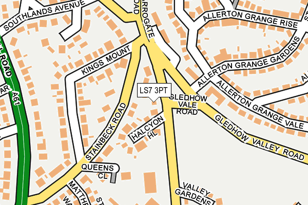 LS7 3PT map - OS OpenMap – Local (Ordnance Survey)