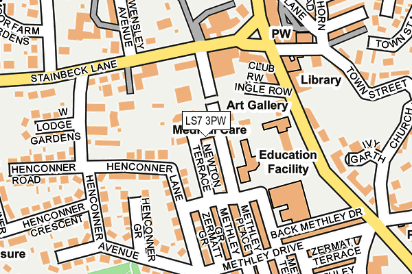 LS7 3PW map - OS OpenMap – Local (Ordnance Survey)