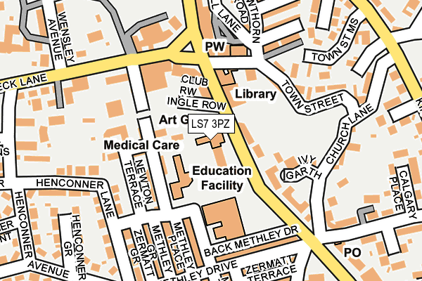 LS7 3PZ map - OS OpenMap – Local (Ordnance Survey)