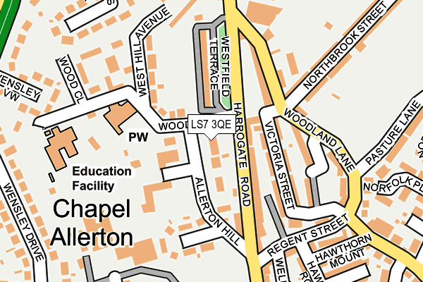 LS7 3QE map - OS OpenMap – Local (Ordnance Survey)