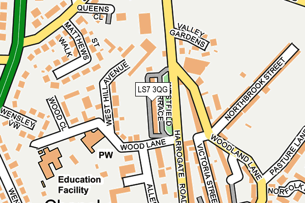 LS7 3QG map - OS OpenMap – Local (Ordnance Survey)