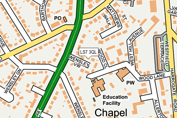 LS7 3QL map - OS OpenMap – Local (Ordnance Survey)