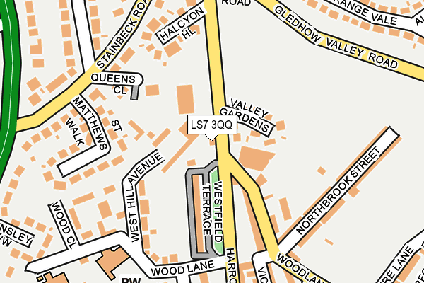 LS7 3QQ map - OS OpenMap – Local (Ordnance Survey)