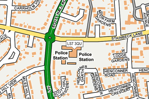 LS7 3QU map - OS OpenMap – Local (Ordnance Survey)