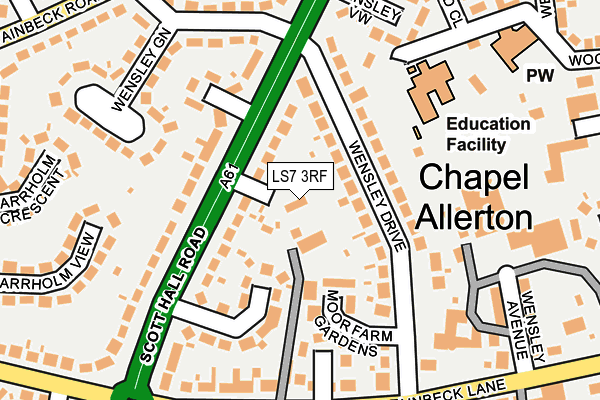 LS7 3RF map - OS OpenMap – Local (Ordnance Survey)