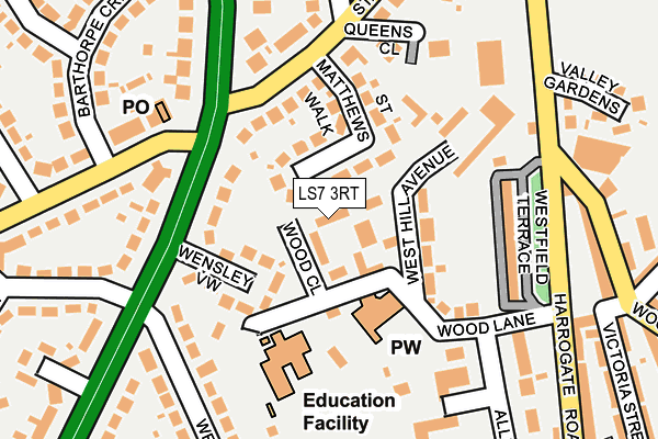 LS7 3RT map - OS OpenMap – Local (Ordnance Survey)
