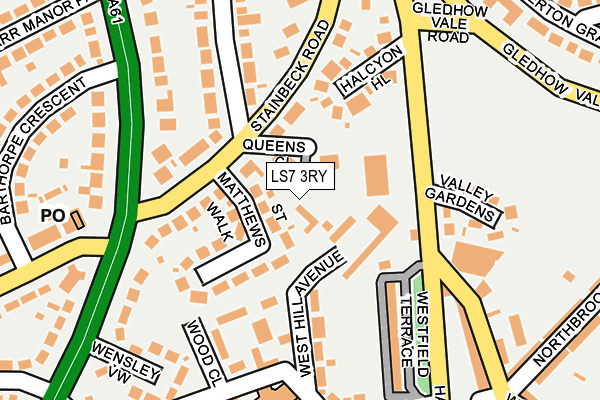 LS7 3RY map - OS OpenMap – Local (Ordnance Survey)