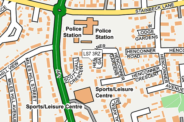 LS7 3RZ map - OS OpenMap – Local (Ordnance Survey)