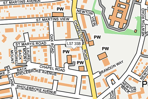 LS7 3SB map - OS OpenMap – Local (Ordnance Survey)