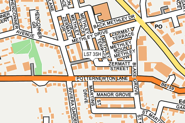 LS7 3SH map - OS OpenMap – Local (Ordnance Survey)