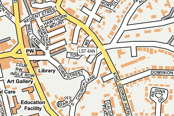 LS7 4AN map - OS OpenMap – Local (Ordnance Survey)