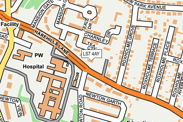 LS7 4AY map - OS OpenMap – Local (Ordnance Survey)