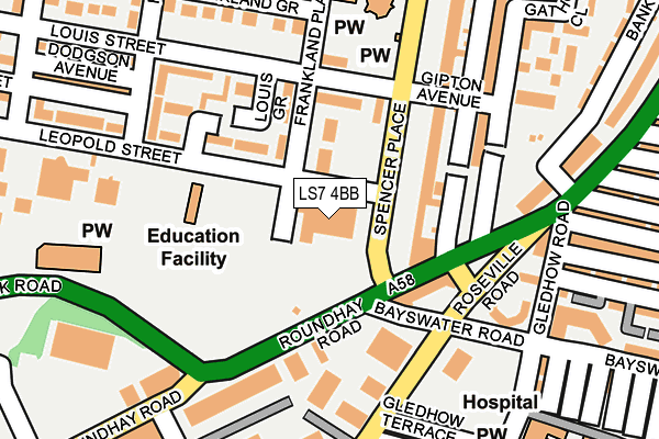 LS7 4BB map - OS OpenMap – Local (Ordnance Survey)