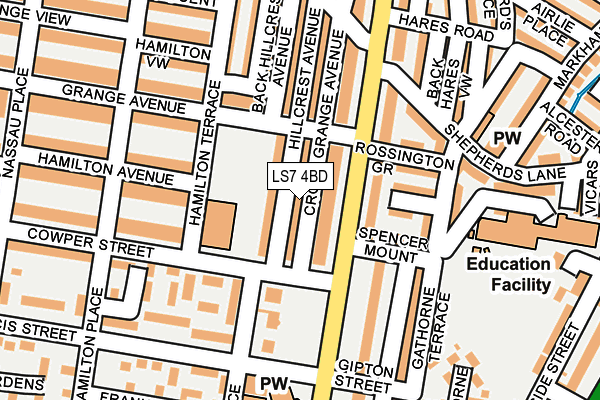 LS7 4BD map - OS OpenMap – Local (Ordnance Survey)