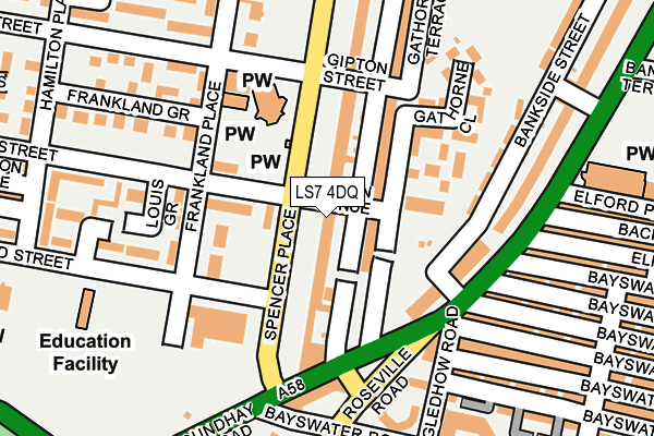 LS7 4DQ map - OS OpenMap – Local (Ordnance Survey)