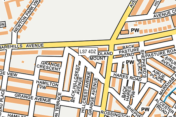 LS7 4DZ map - OS OpenMap – Local (Ordnance Survey)