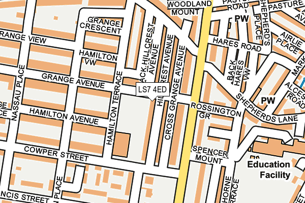 LS7 4ED map - OS OpenMap – Local (Ordnance Survey)