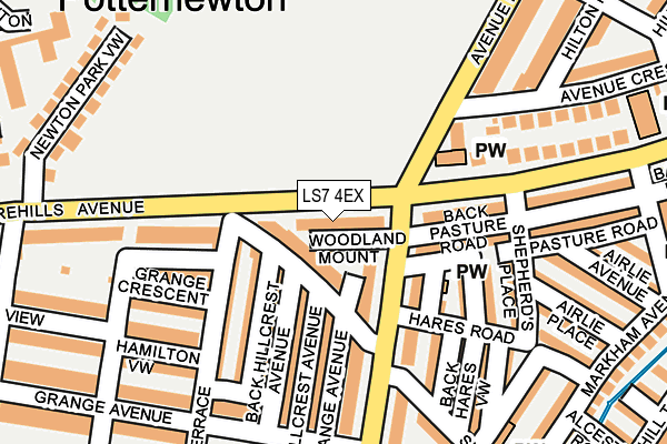 LS7 4EX map - OS OpenMap – Local (Ordnance Survey)