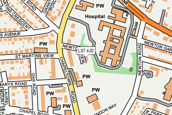 LS7 4JD map - OS OpenMap – Local (Ordnance Survey)