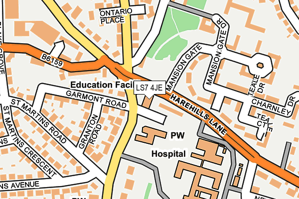 LS7 4JE map - OS OpenMap – Local (Ordnance Survey)