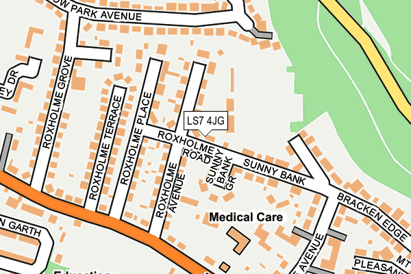 LS7 4JG map - OS OpenMap – Local (Ordnance Survey)