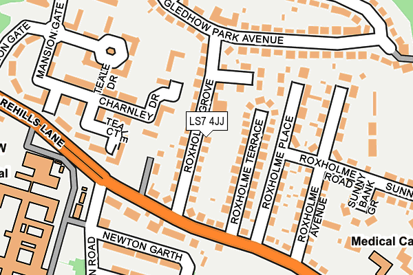 LS7 4JJ map - OS OpenMap – Local (Ordnance Survey)