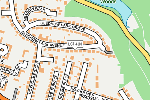 LS7 4JN map - OS OpenMap – Local (Ordnance Survey)