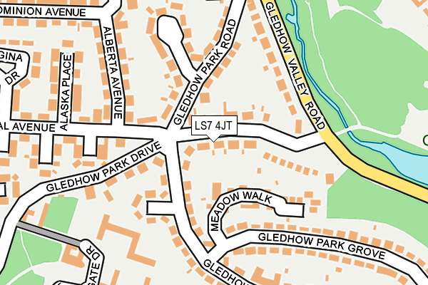 LS7 4JT map - OS OpenMap – Local (Ordnance Survey)