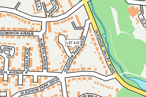 LS7 4JX map - OS OpenMap – Local (Ordnance Survey)