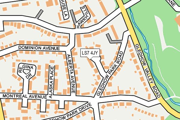 LS7 4JY map - OS OpenMap – Local (Ordnance Survey)