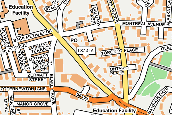 LS7 4LA map - OS OpenMap – Local (Ordnance Survey)
