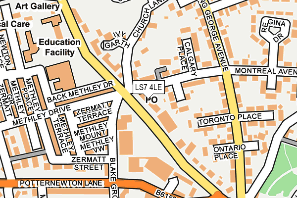 LS7 4LE map - OS OpenMap – Local (Ordnance Survey)