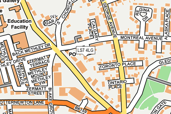 LS7 4LG map - OS OpenMap – Local (Ordnance Survey)
