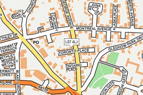 LS7 4LJ map - OS OpenMap – Local (Ordnance Survey)