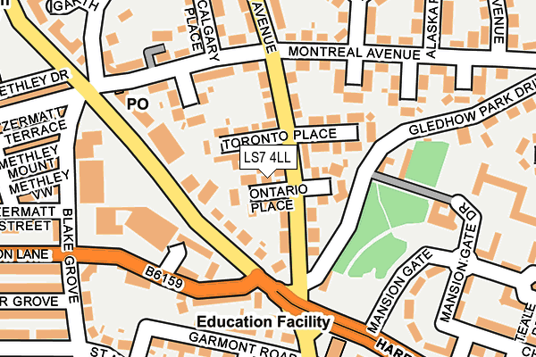 LS7 4LL map - OS OpenMap – Local (Ordnance Survey)