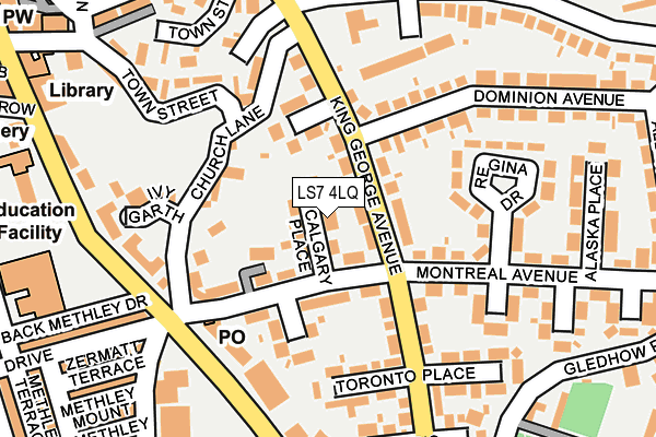 LS7 4LQ map - OS OpenMap – Local (Ordnance Survey)