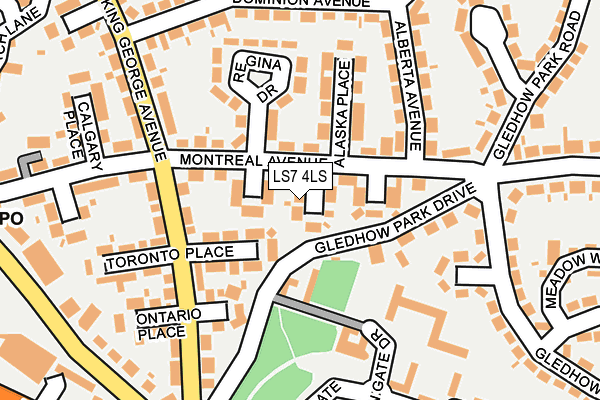 LS7 4LS map - OS OpenMap – Local (Ordnance Survey)