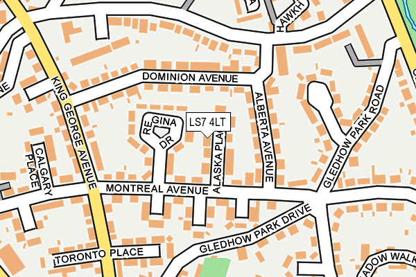 LS7 4LT map - OS OpenMap – Local (Ordnance Survey)
