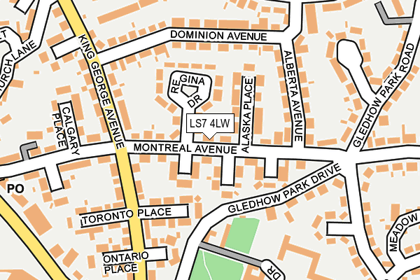 LS7 4LW map - OS OpenMap – Local (Ordnance Survey)