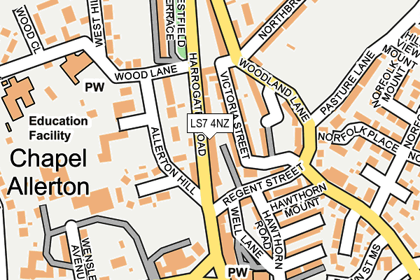 LS7 4NZ map - OS OpenMap – Local (Ordnance Survey)